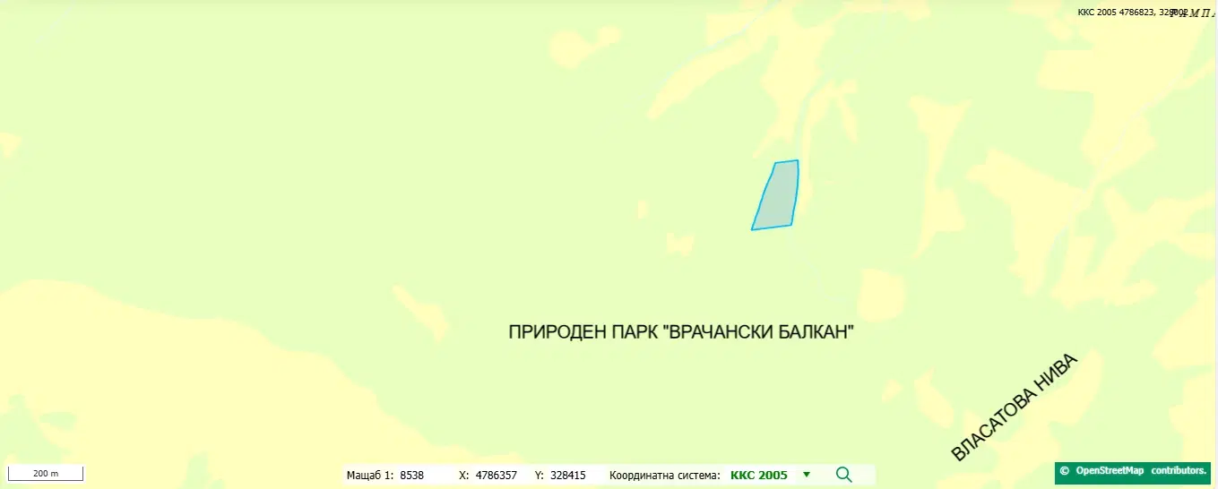 113,324 m² loofbos in Gorno Ozirovo, Varshets Montana - Bulgarije