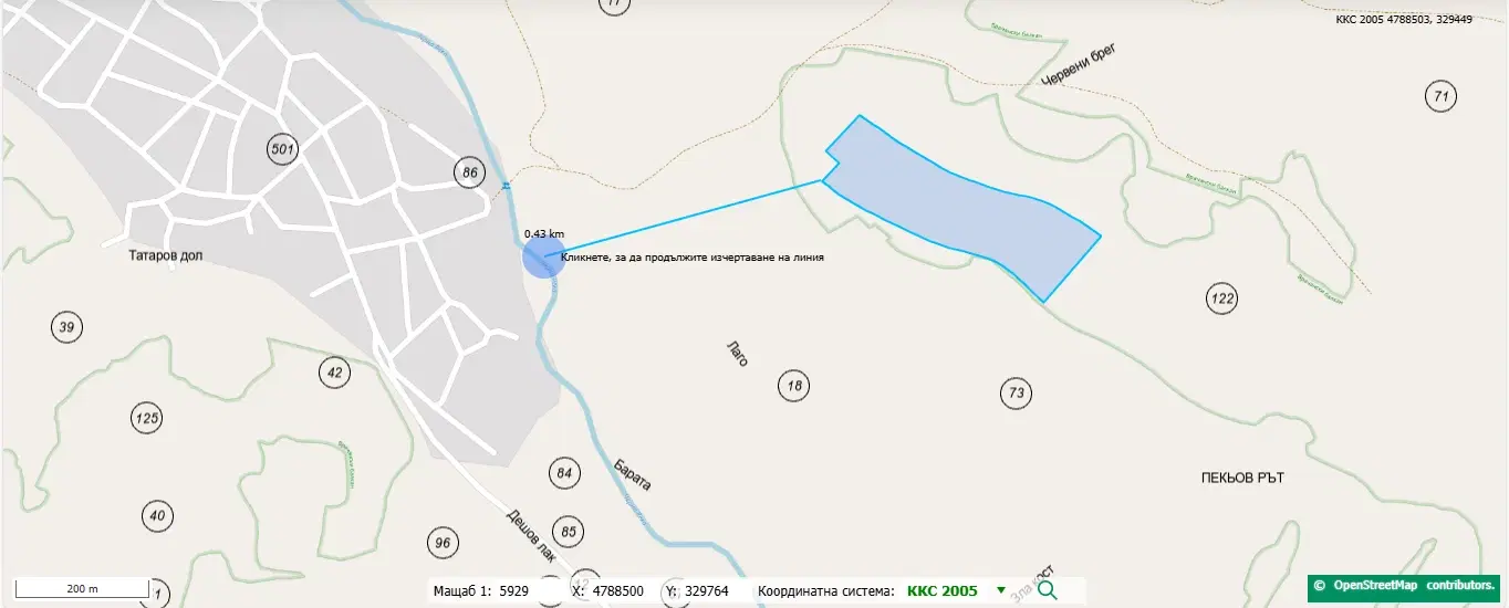 113,324 m² loofbos in Gorno Ozirovo, Varshets Montana - Bulgarije